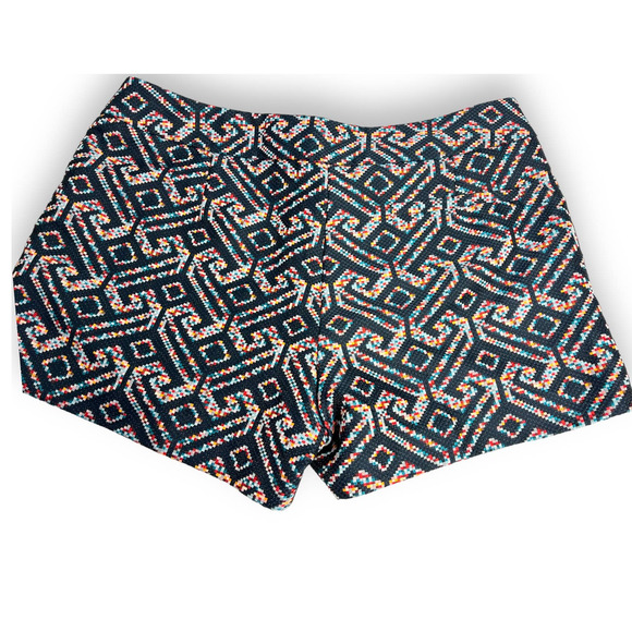 Trina Turk Corbin Flat Front Shorts | Sz 4, Multi Navy Jacquard - Picture 12 of 13